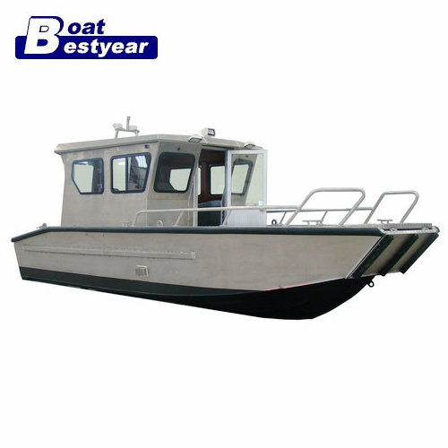 Aluminum semi Landing Craft Barge 650 boat customized made for sale