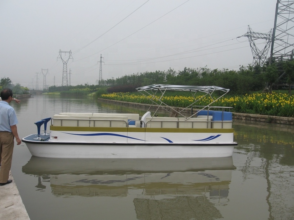 Electric E750 Boat fiberglass pontoon boat