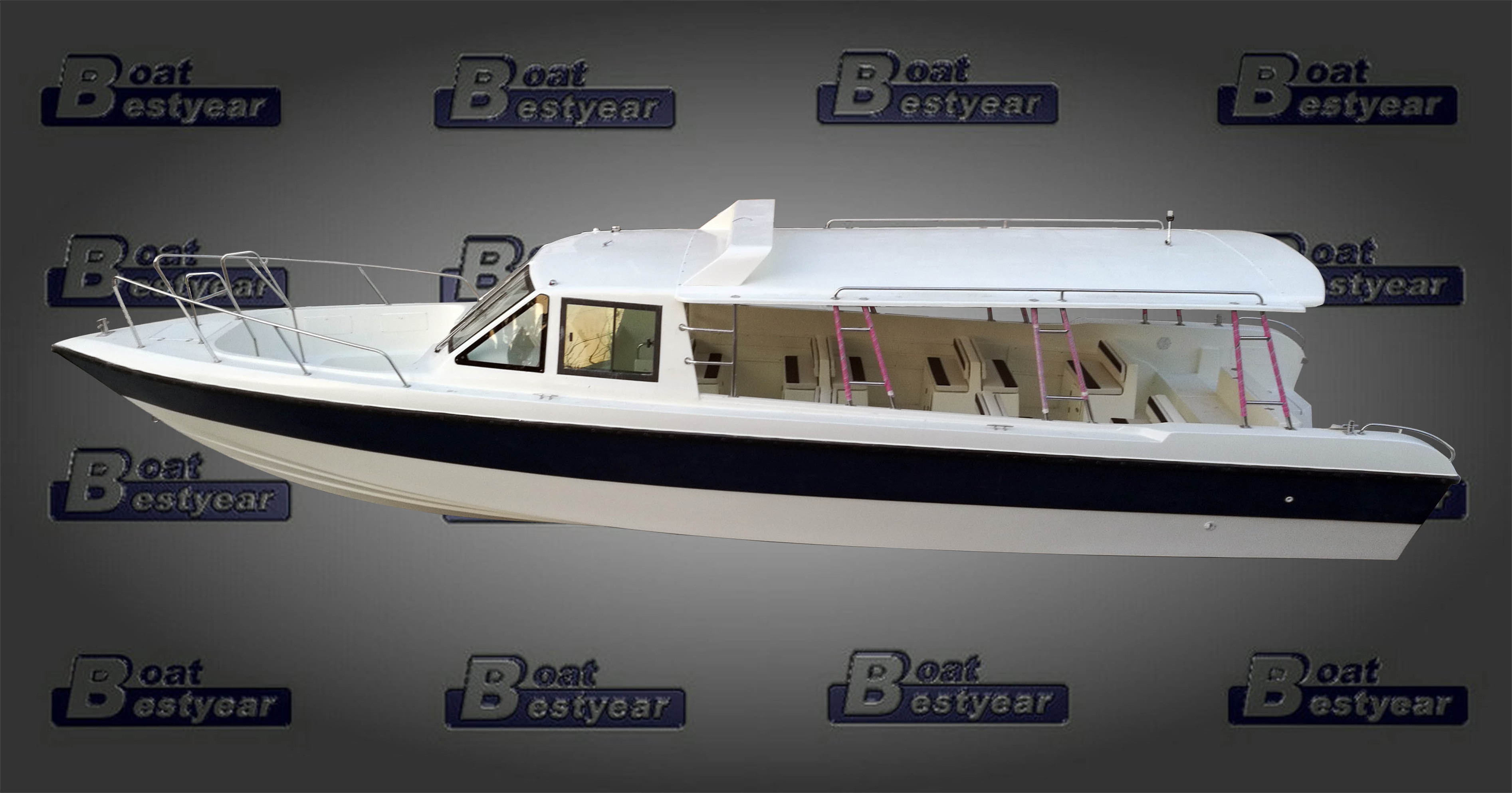 Fiberglass Passenger 1150 Cuddy Boat Hardtop boat