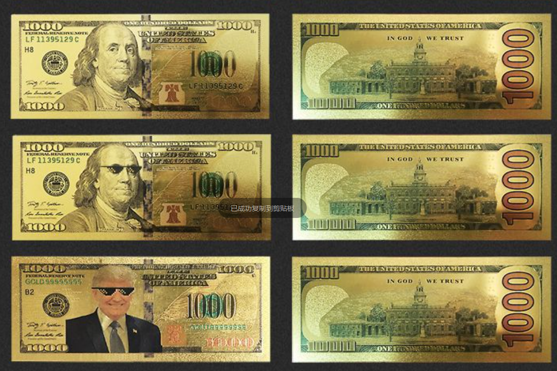 Customized gold foil USA dollar banknote United states $100 dollar bills Gold Foil Banknote For Collectible