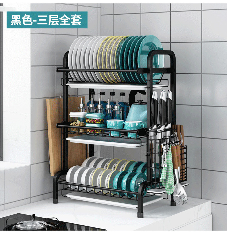 Multifunction Stainless Steel Kitchen Dish Rack 2 ,3,4 Tier Dish Drying Rack Cutlery Drainer Dish Drainer Rack On Wash Basin