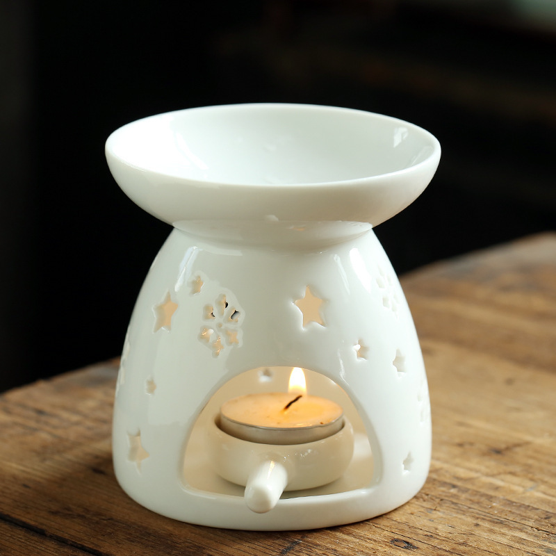 Mini Oil Lamp Rose Gold Oil Burner Aromatherapy Stove Candle Holder Ceramic Aromat Clear Wax Warmer Tea Light