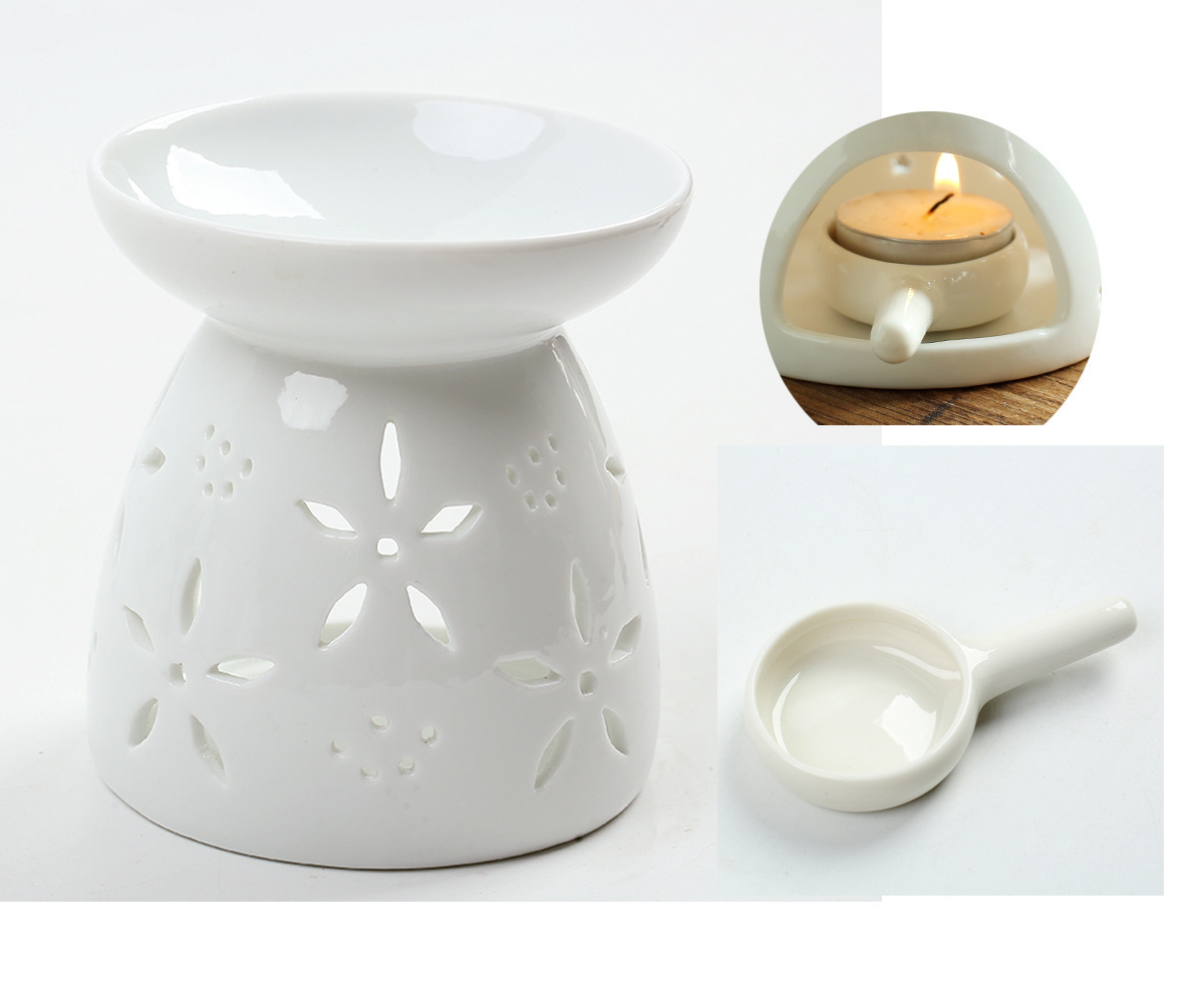 Mini Oil Lamp Rose Gold Oil Burner Aromatherapy Stove Candle Holder Ceramic Aromat Clear Wax Warmer Tea Light