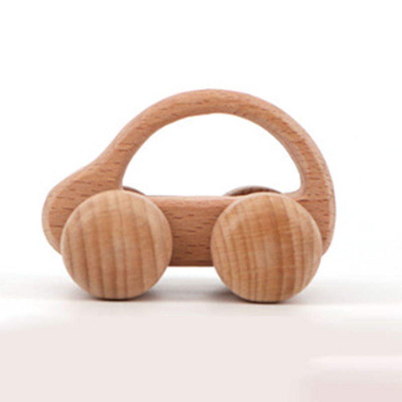 Baby Educational Toys 0-3 Years 1PC Toys For Babies Beech Car Dog Pony Infants Developmental Newborn Gifts Wooden Car Puppy Cart