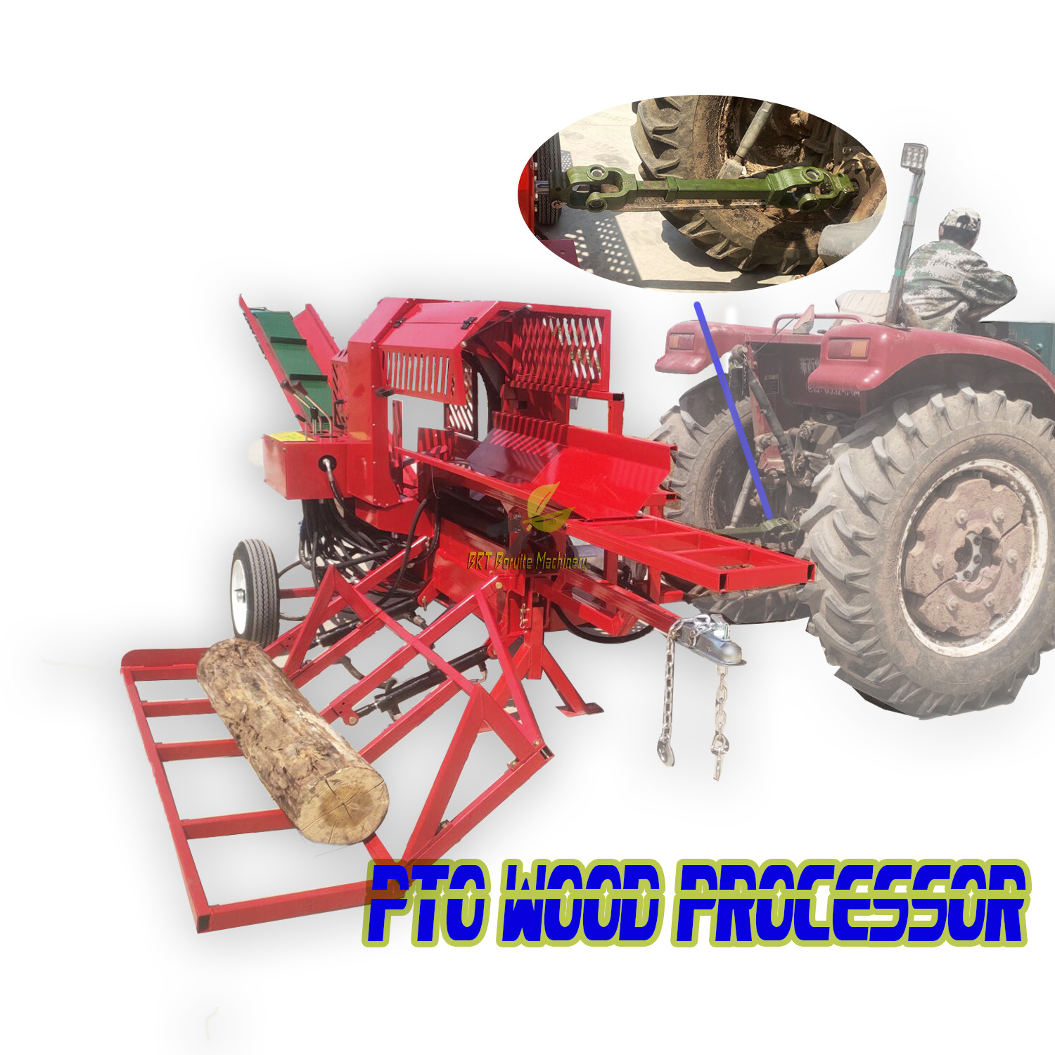 Processed CE Approved Tractor Powered Pto Firewood Processor Mechanical  Production Log Splitter