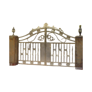 High Quality Galvanized Wrought Iron Swing Driveway Gates Eco-Friendly Metal Boundary Wall Fencing Gate with Grill Design