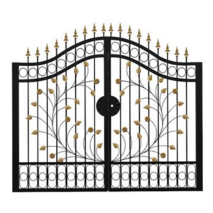 Custom Design Tree Pattern Wrought Iron Driveway Gate Double Swing Electric/Manual Open Gates