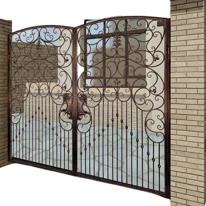 Explosive New Products Arch Steel Doors Wrought Iron Villa Gate Designs Main Entrance Glass Door