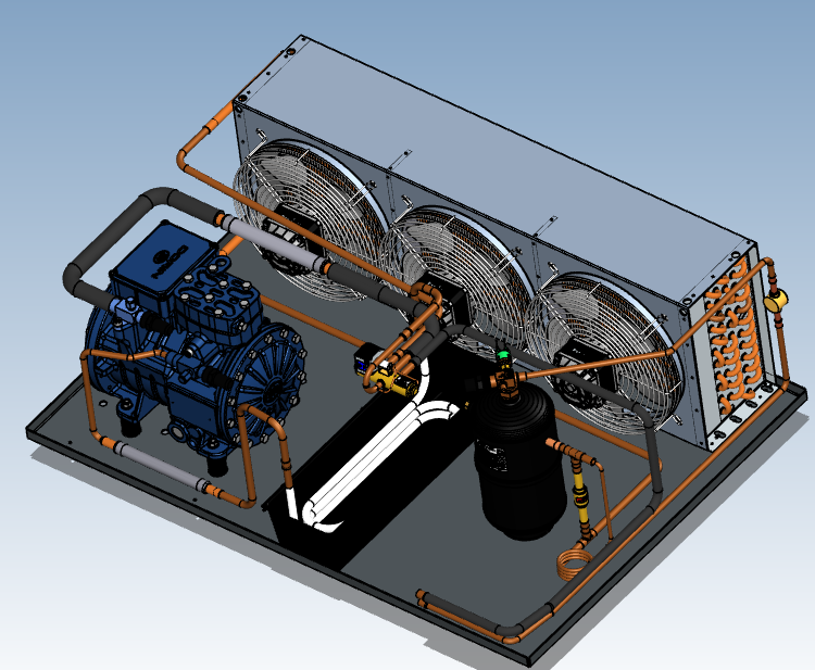 New Semi-Hermetic Compressor Refrigeration Unit Automatic Air-Cooled Condensing Unit by Bizer Best Price for Cold Room