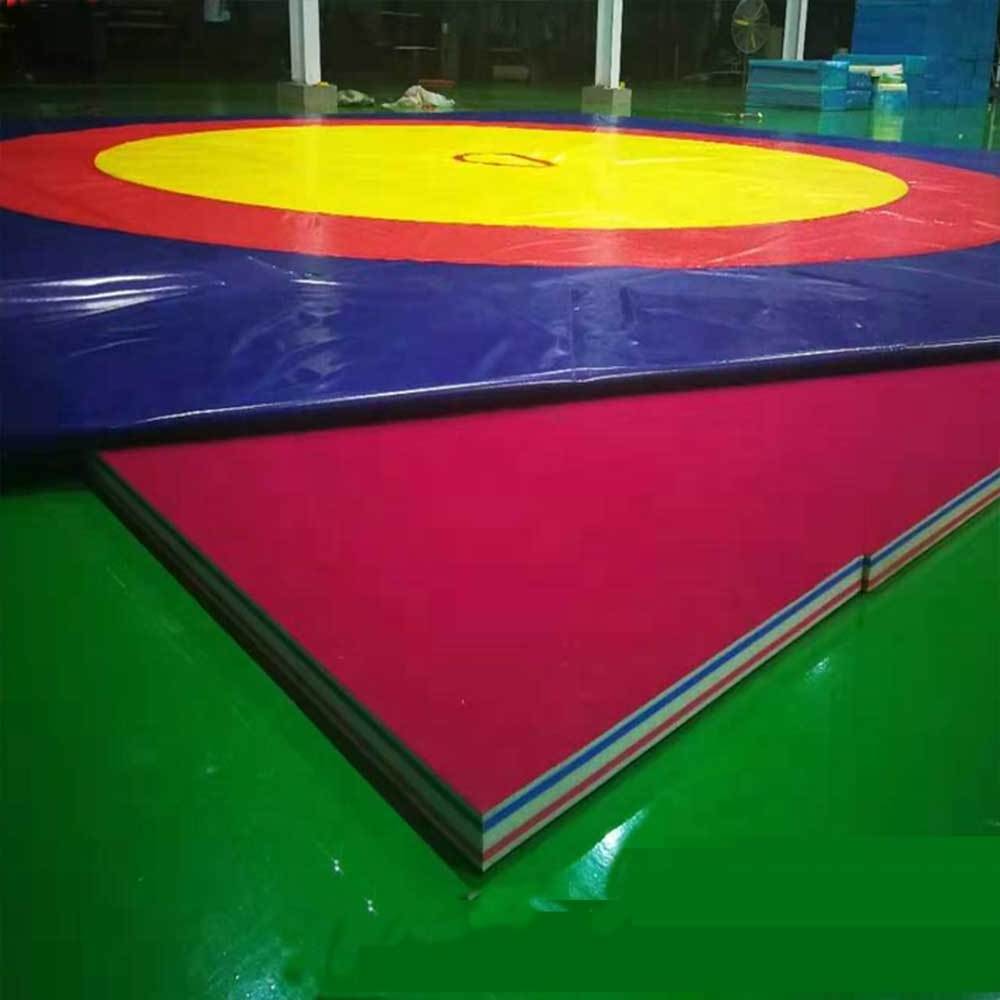 Factory Price 12m Traditional Wrestling Classical Wrestling Mat Used PVC Leather Vinyl Cover XPE Foam Mat For Sale