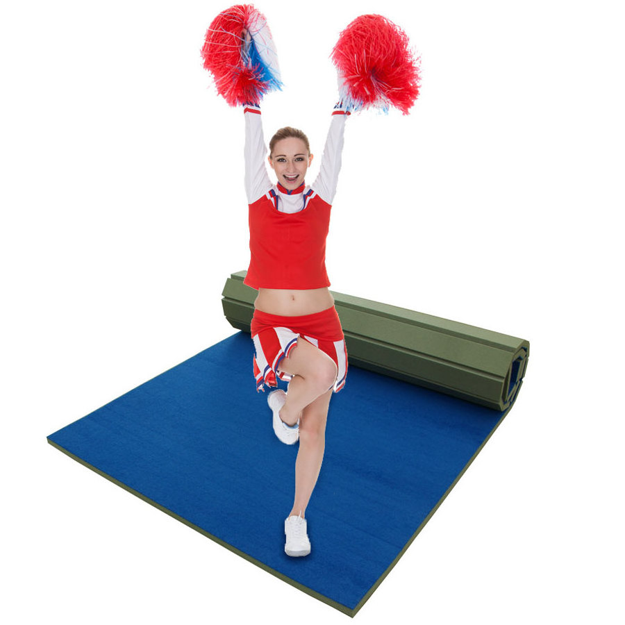 blue gymnastics mat cheerleading mats gymnastic exercise  landing folding cheap 6x42 fitness mat gymnastics equipment for sale