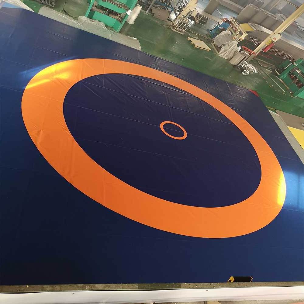 Factory Price 12m Traditional Wrestling Classical Wrestling Mat Used PVC Leather Vinyl Cover XPE Foam Mat For Sale