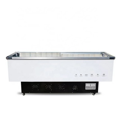 Commercial Refrigerator Fridge Display Supermarket Open Island Freezer Display Case Horizontal Deep Freezer refrigerator