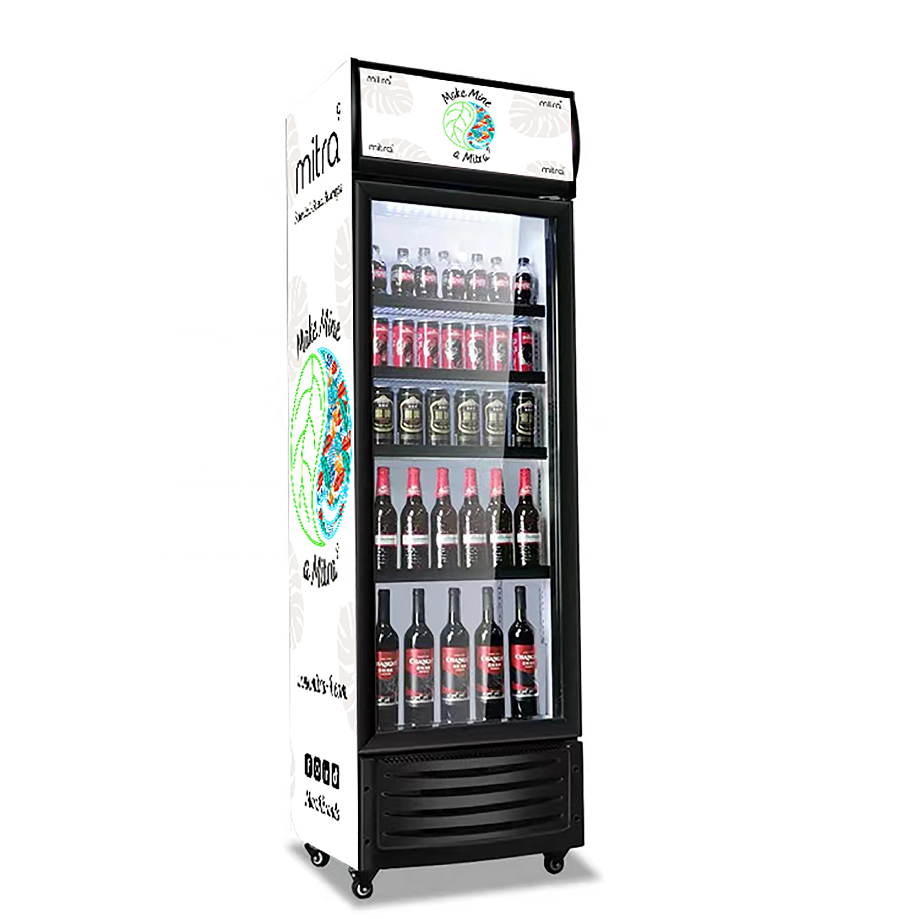 300L Factory direct supermarket convenience store beverage refrigerator one two three door beverage cabinet