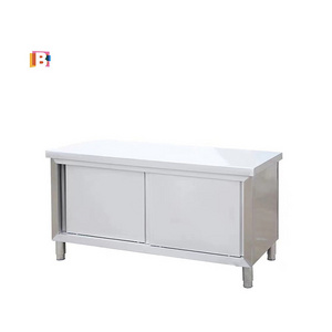 Food Grade Stainless Steel Double Doors Storge Kitchen Table Steel Work Bench