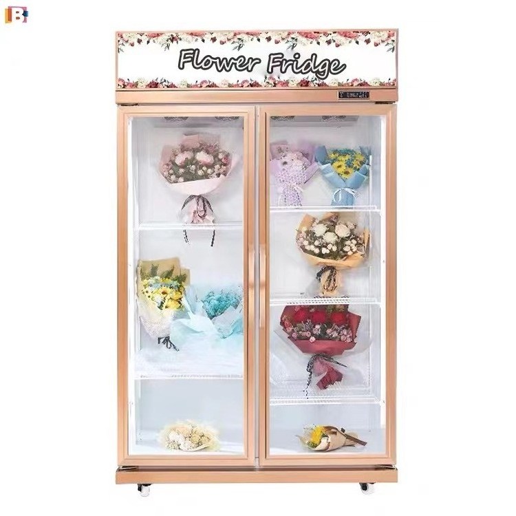 chiller flower display fridge Showcase Display fresh flower Cooler 3 Glass Doors Flower display cooler