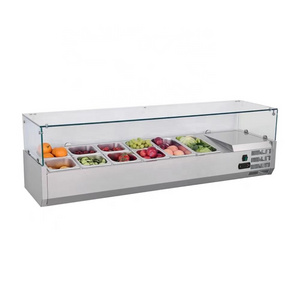 Commercial Prep Station Stainless Steel Refrigerator Salad Sandwich Pizza Prep Table Commercial