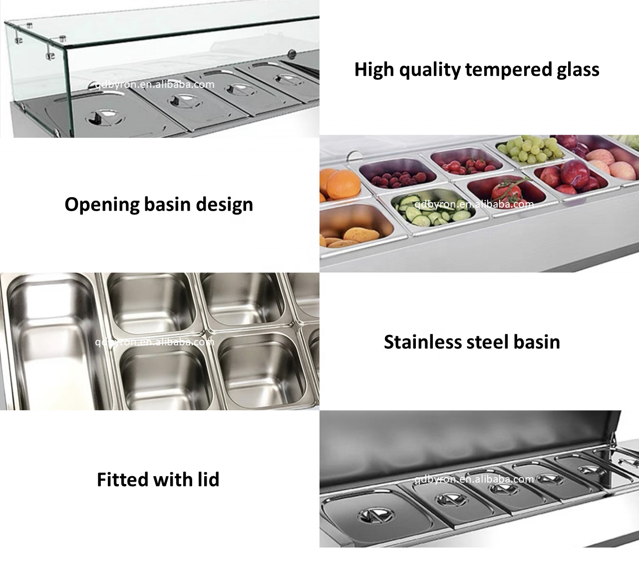 Commercial Prep Station Stainless Steel Refrigerator Salad Sandwich Pizza Prep Table Commercial