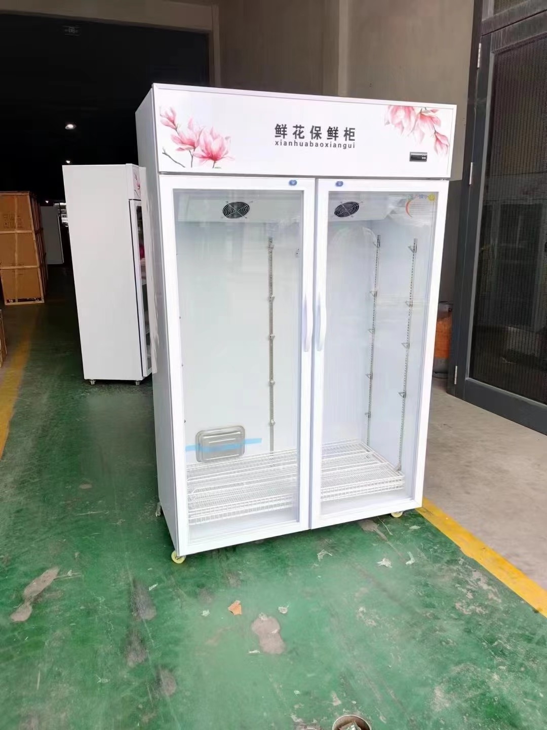 chiller flower display fridge Showcase Display fresh flower Cooler 3 Glass Doors Flower display cooler