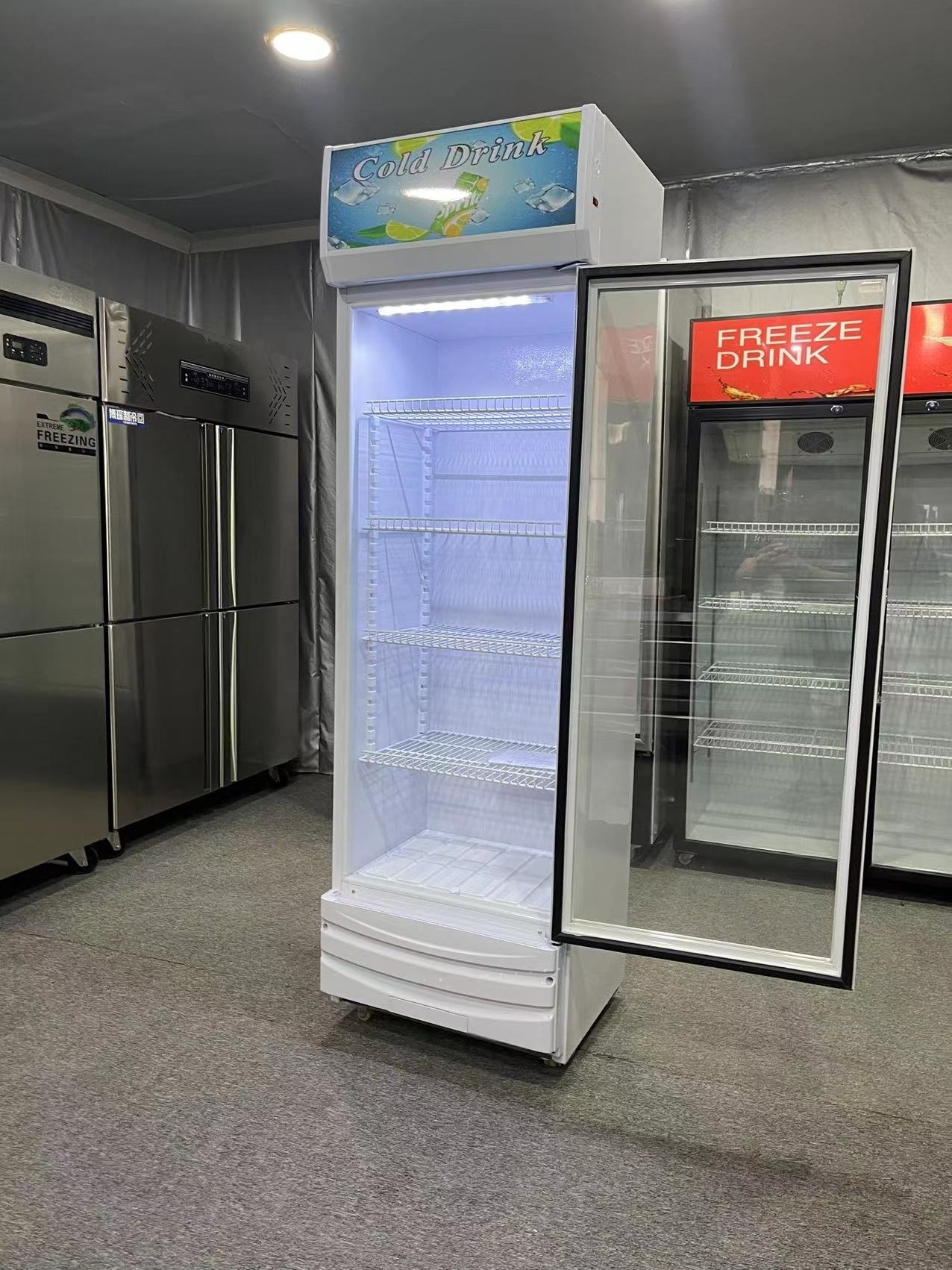 Global wholesale refrigerated display cabinet Convenience store fresh-keeping beverage cabinet supermarket vertical freezer