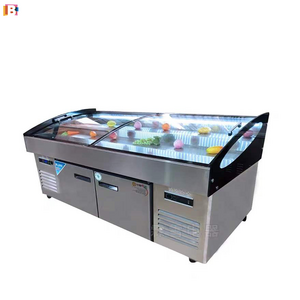 Supermarket Stainless Steel Seafood Freezer Fish Display Counter