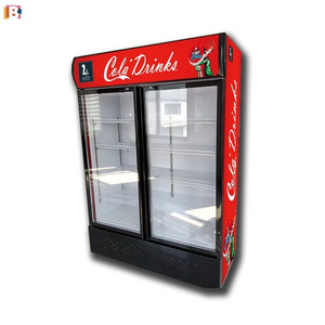 Cooler Drinks Refrigerator for Supermarket Vertical Glass Door Air Cooling Display Cooler Beverage Beer Flower Commercial