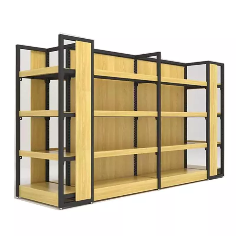 Custom Hot Selling High-end Wood And Steel Wine Bottle Stand Racks Display Shelf super market racks