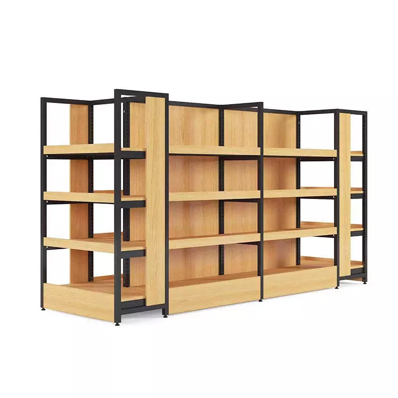 Custom Hot Selling High-end Wood And Steel Wine Bottle Stand Racks Display Shelf super market racks