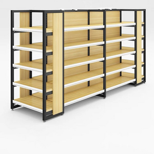 Custom store shelves supermarket shelf gondola supermarket shelves wooden display rack wooden shelving