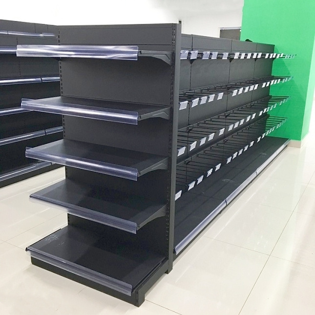 Custom shopping shelf shop rack gondola shelving double-sided supermarket shelves display shelves grocery store racks