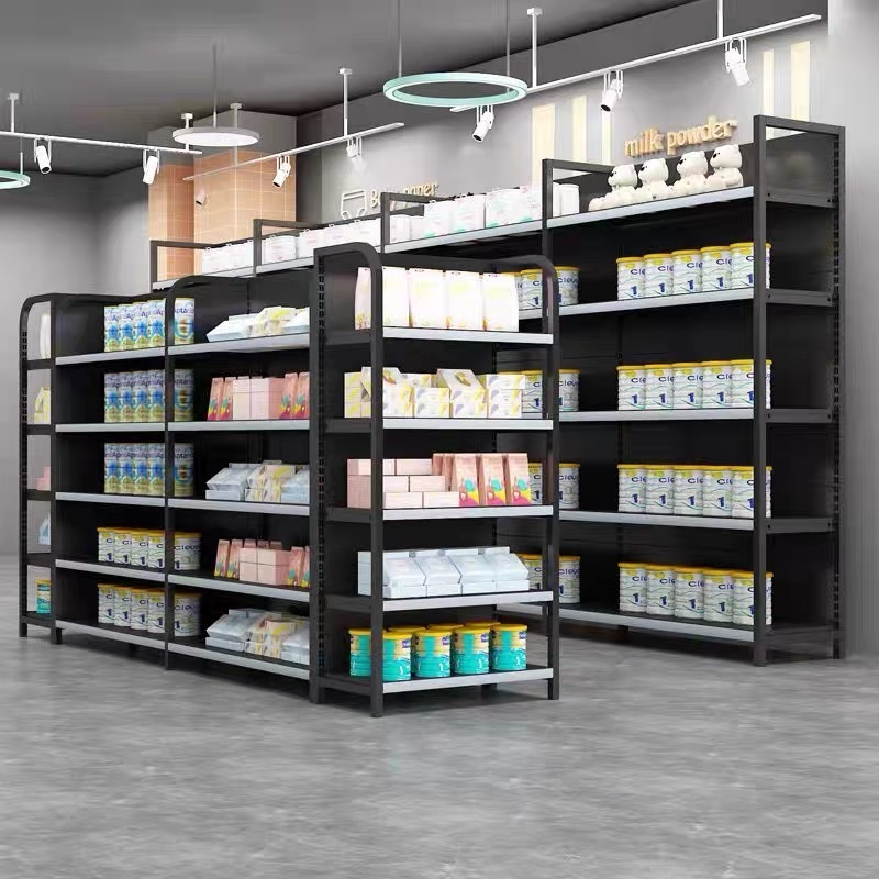 Custom Retail Store Shelf Supermarket Gondola Shelving Display shelves for retail store RACK SUPERMARKET market shelf