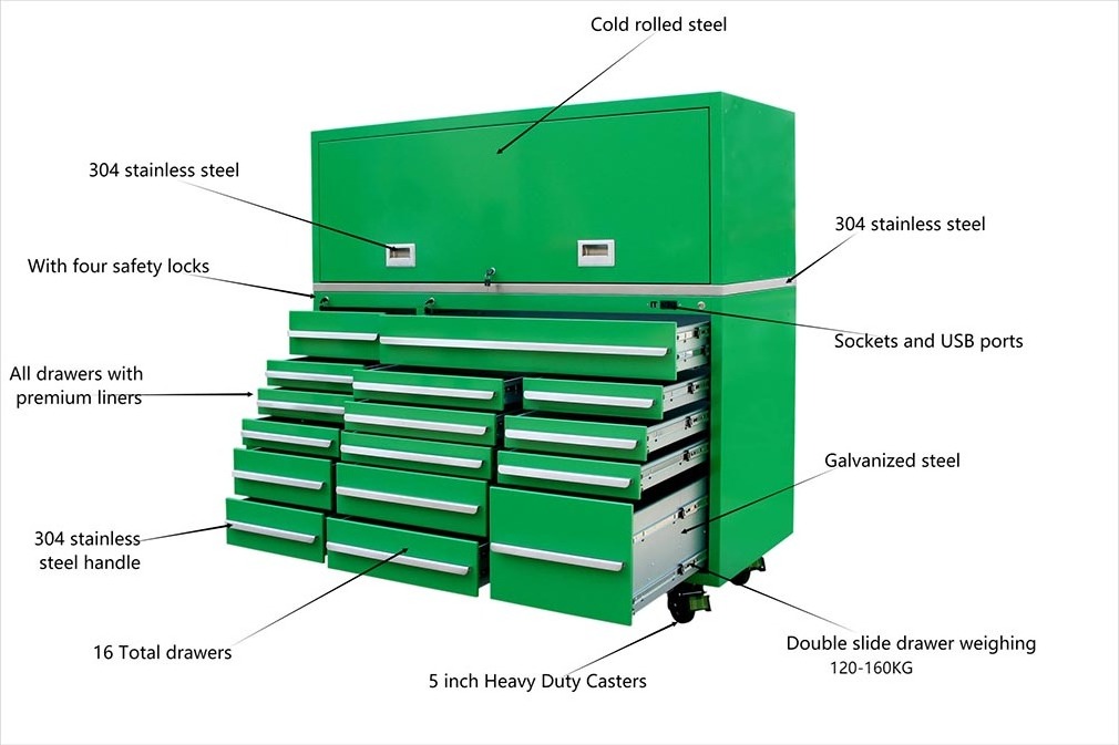 Heavy duty tool chest hutch for tool cabinet workshop tool box