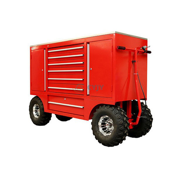 High Grade Iron 7 drawers tool box pit cart OEM racing tool box pit carts heavy duty big wheels pit cart