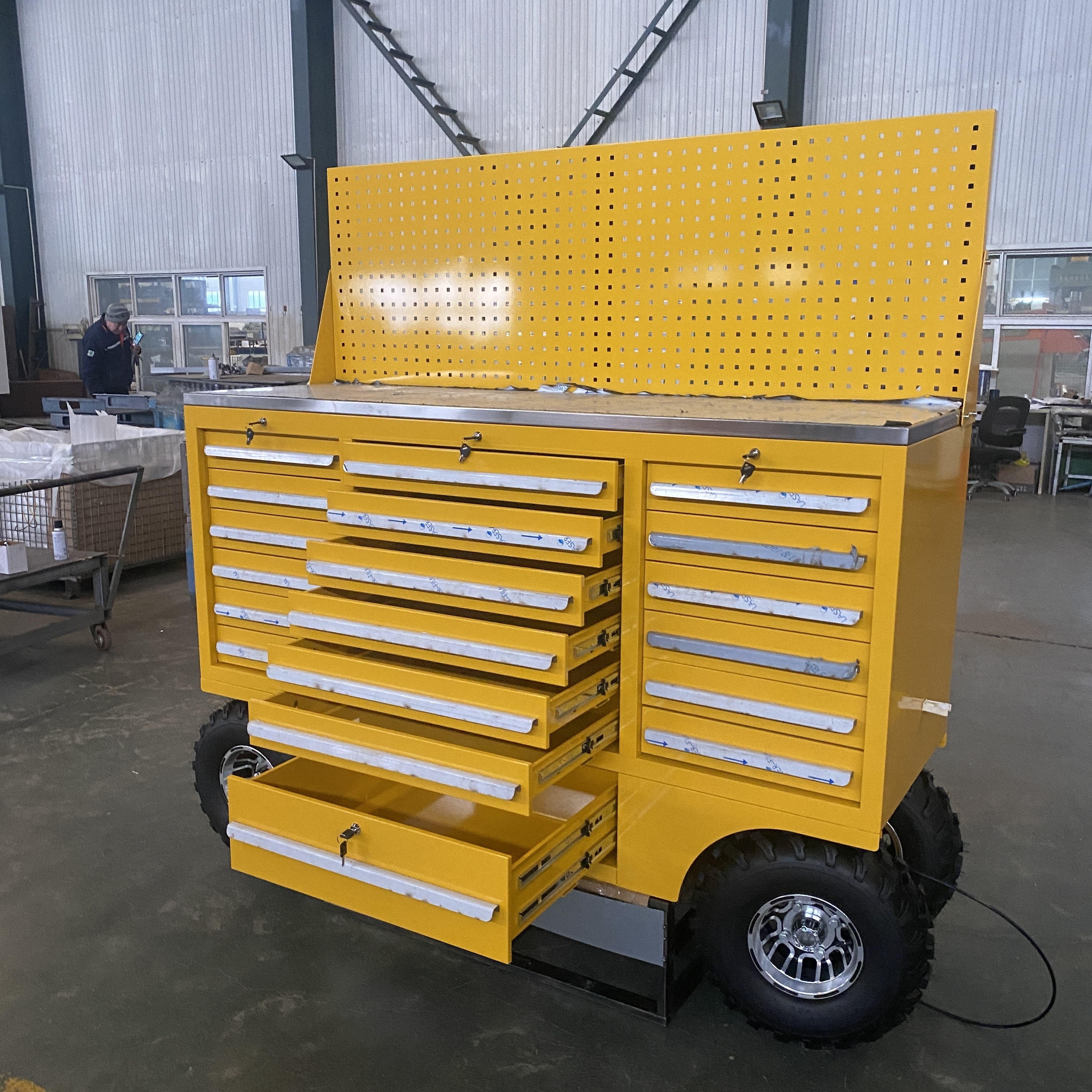 Customize Popular Hand-propelled Tool Cart And Toolbox And Steel Workshop Metal Tool Cabinet