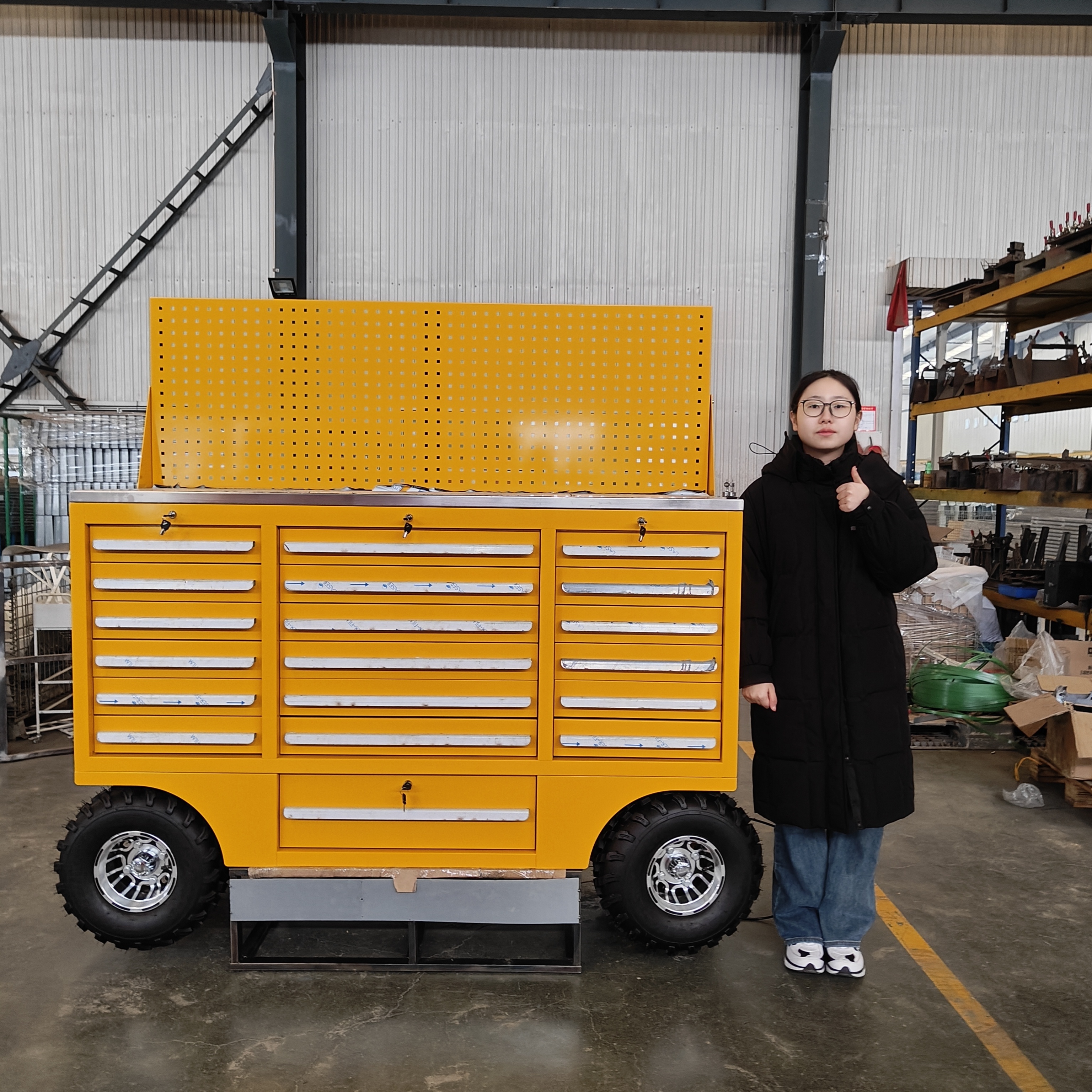 Customize Popular Hand-propelled Tool Cart And Toolbox And Steel Workshop Metal Tool Cabinet