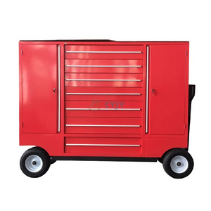 High Grade Iron 7 drawers tool box pit cart OEM racing tool box pit carts heavy duty big wheels pit cart