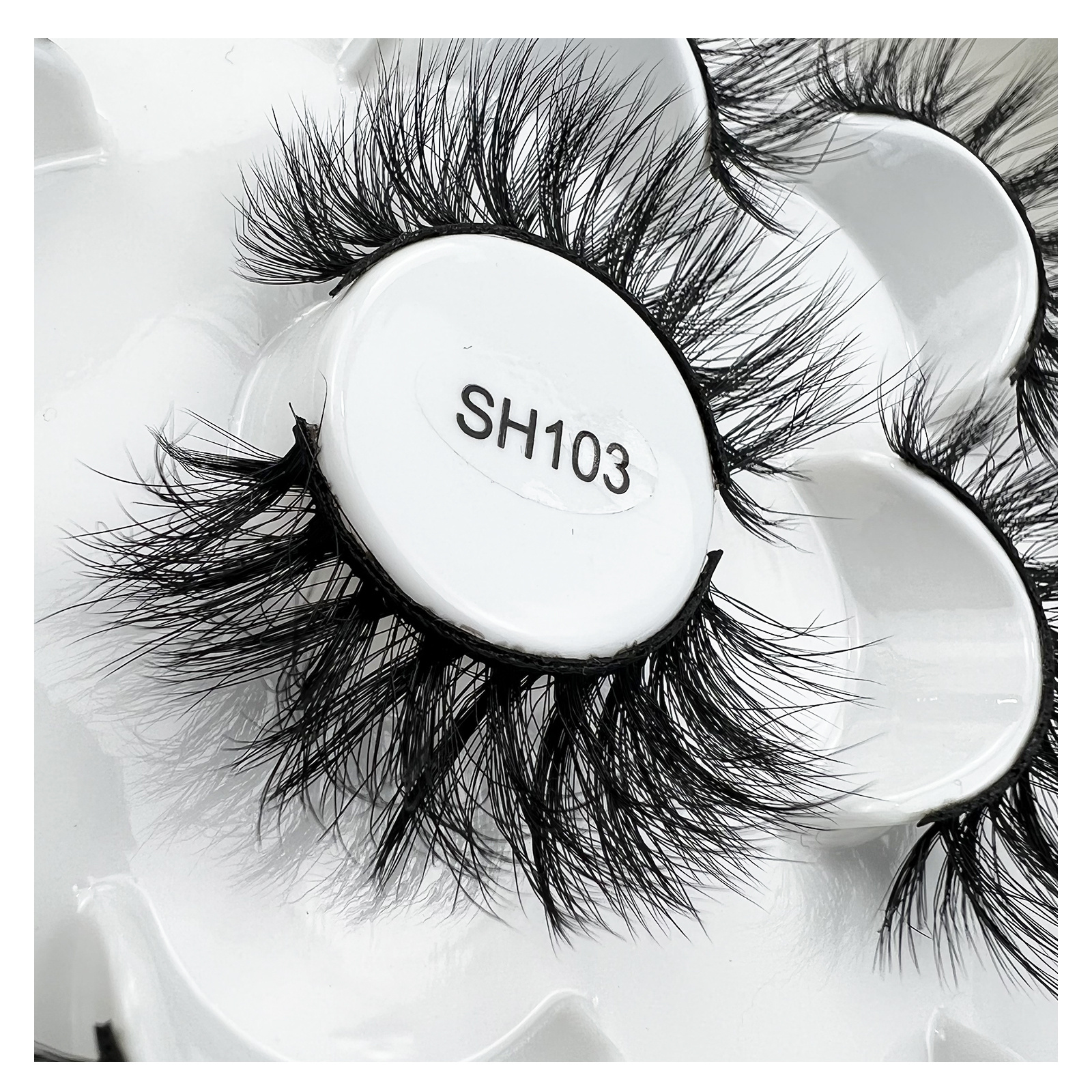 cruelty-free natural full strip lashes vegan fiber eyelashes with clear tray