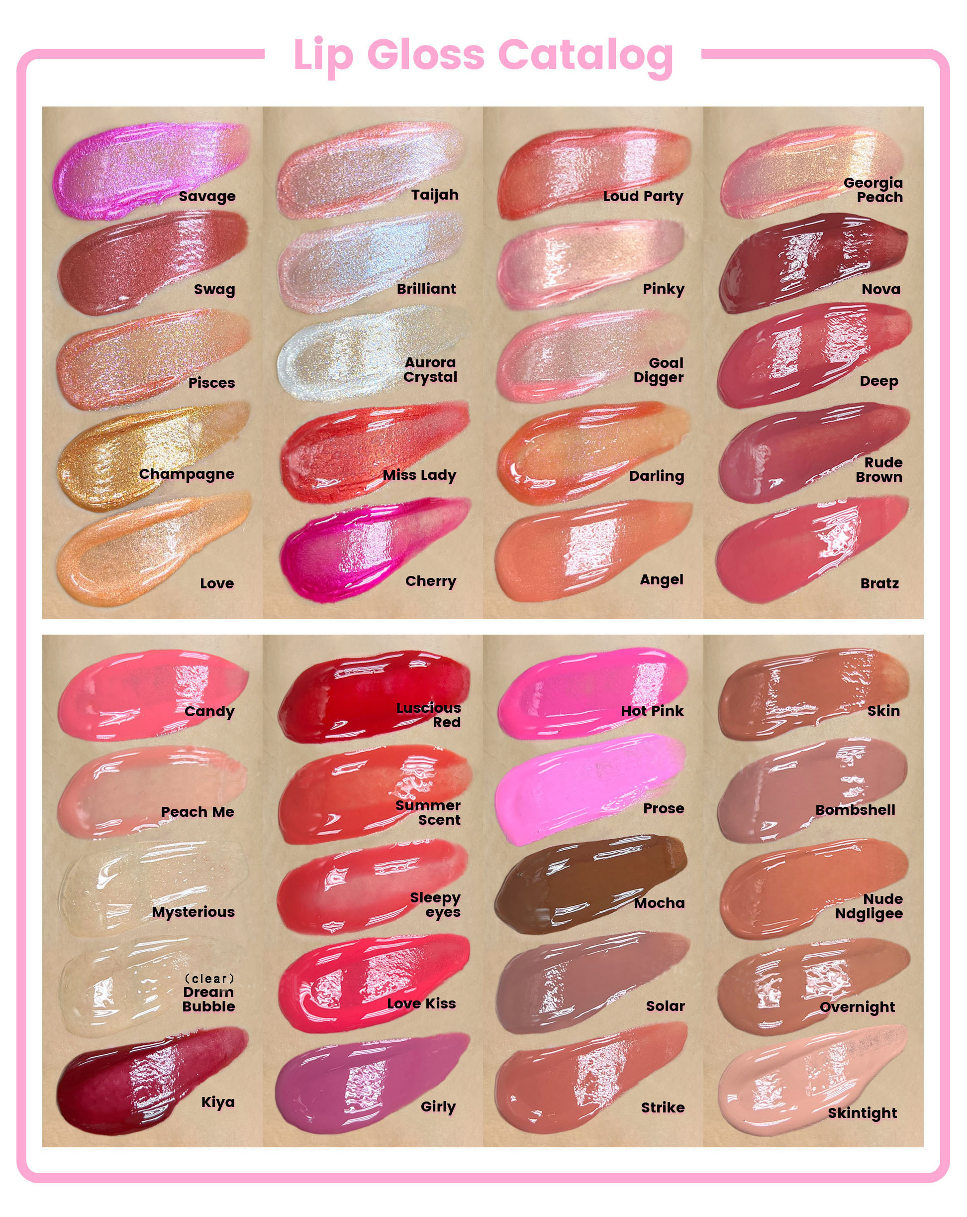 Wholesale Cosmetic Custom Logo Lipgloss Lip Gloss Vendors Matter Nude Clear Shinny Shimmer Lip Gloss Private Label