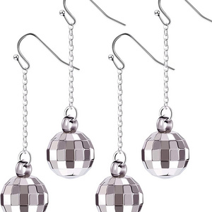 adult long new style traditional ear hook earrings jewelry for women disco ball big party unique  pendant dangle drop earrings