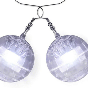 Fancy Earrings For Party Girls Hook Bedazzled Light Up Led Disco Sparkle Ball Dangle Drop Earrings Fashion Earrings 2023