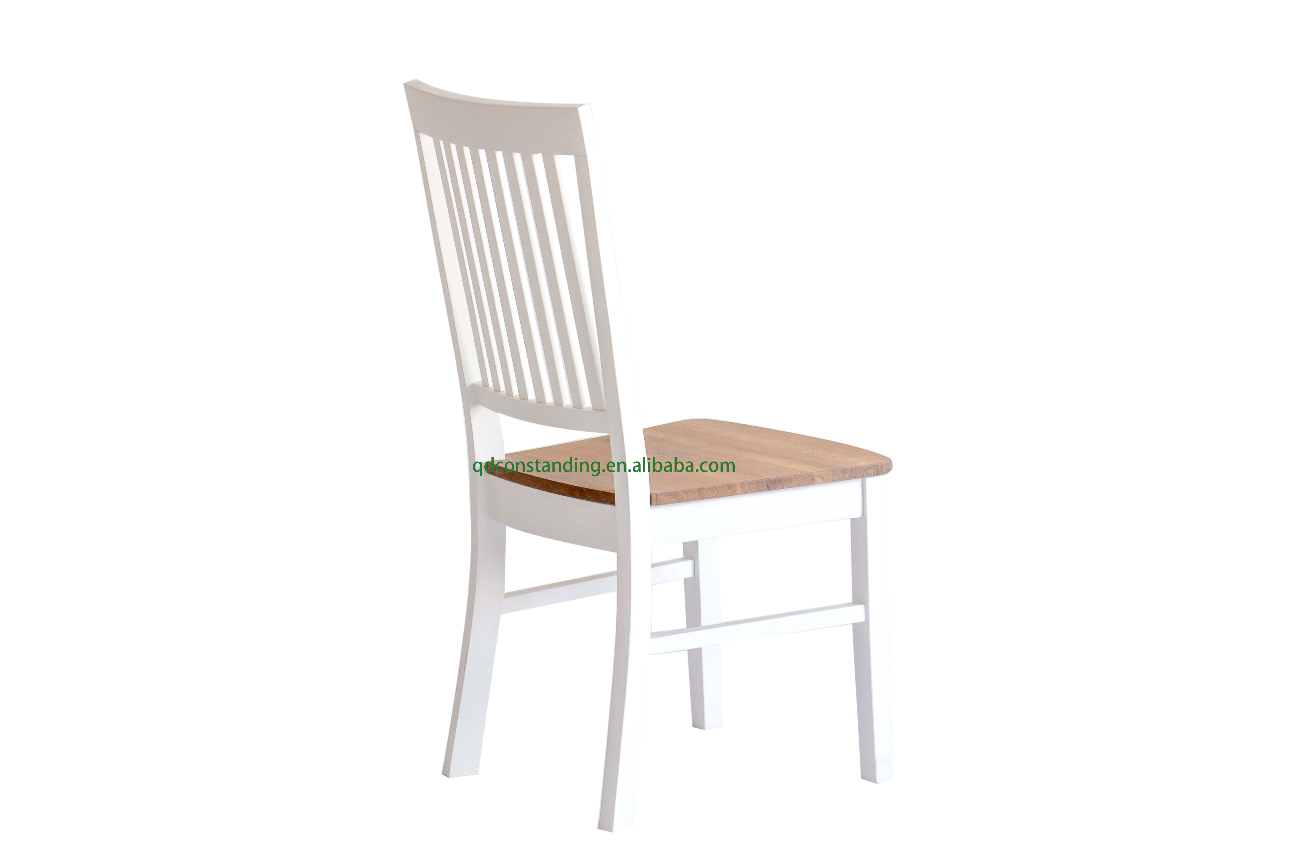 Contemporary White Wholesale Indoor Hotel Space Saving Spindle Back Wooden Dining Chair