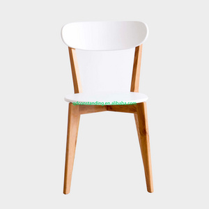 White Nordic Upholstery Comfortable Wooden Beech Oak Bentwood Stackable Kitchen Dining Chair