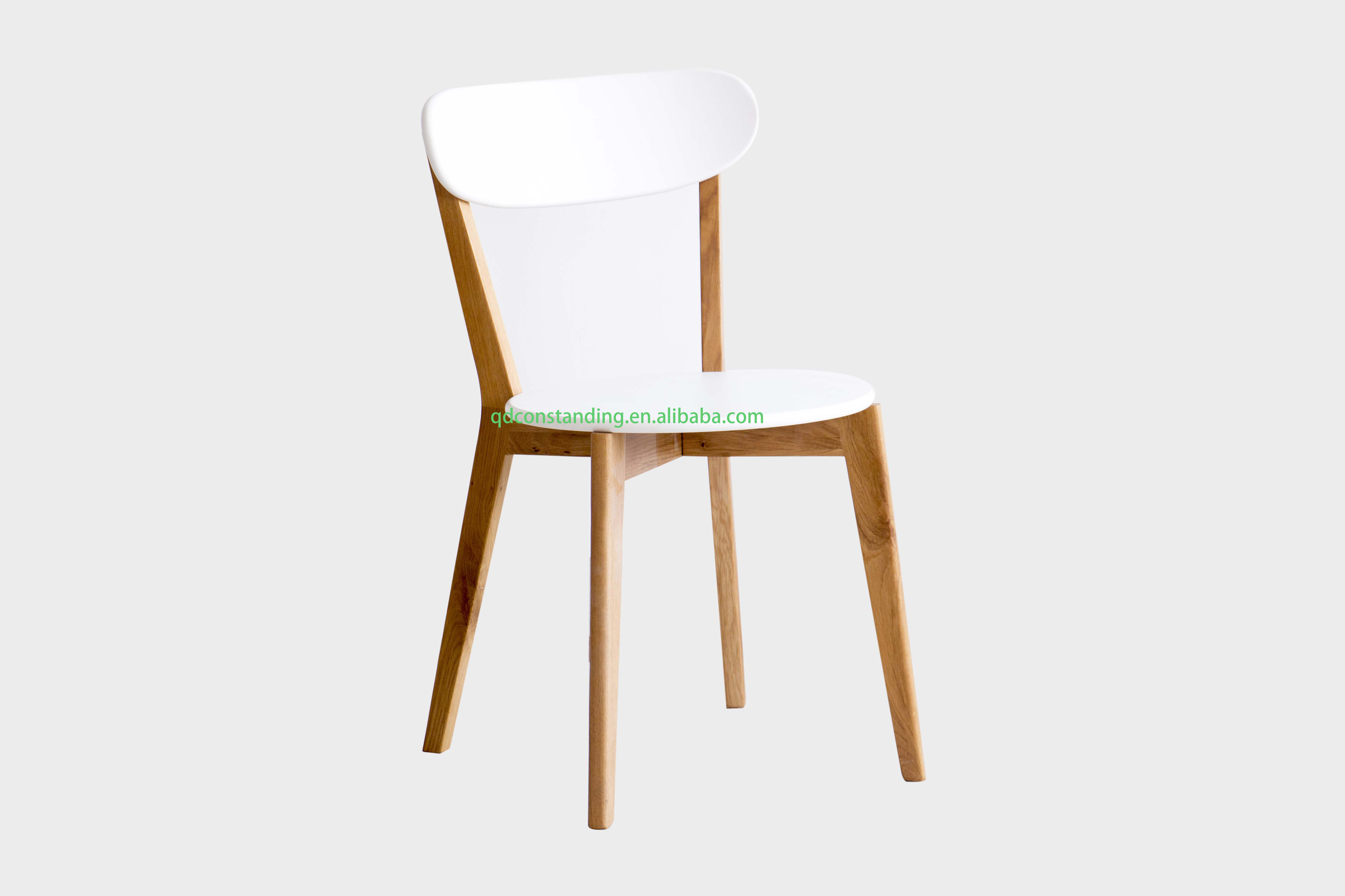 White Nordic Upholstery Comfortable Wooden Beech Oak Bentwood Stackable Kitchen Dining Chair