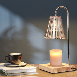 Hot time dimming household atmosphere wooden base Timed dimming electric candle gift lift aromatherapy light candle warmer lamp