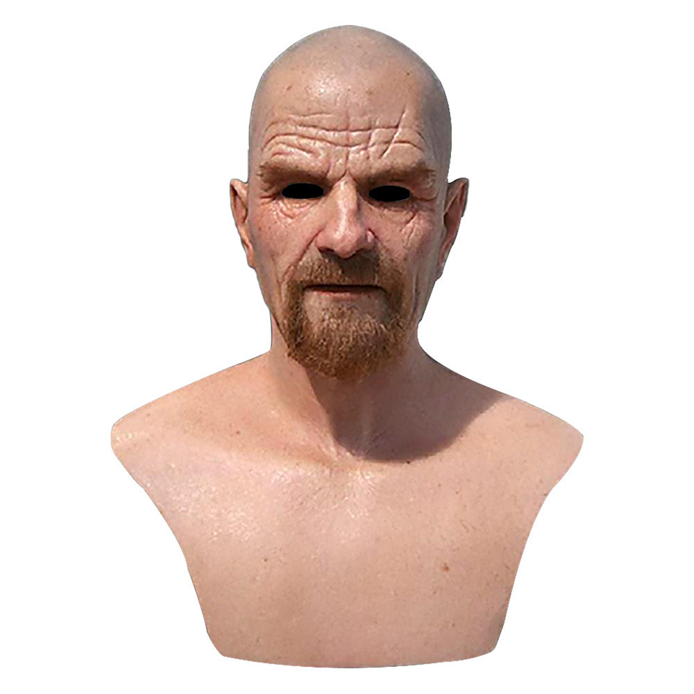 latest Halloween full head bareheaded old man latex Headgear Cosplay Silicone Head Mask silicone mask