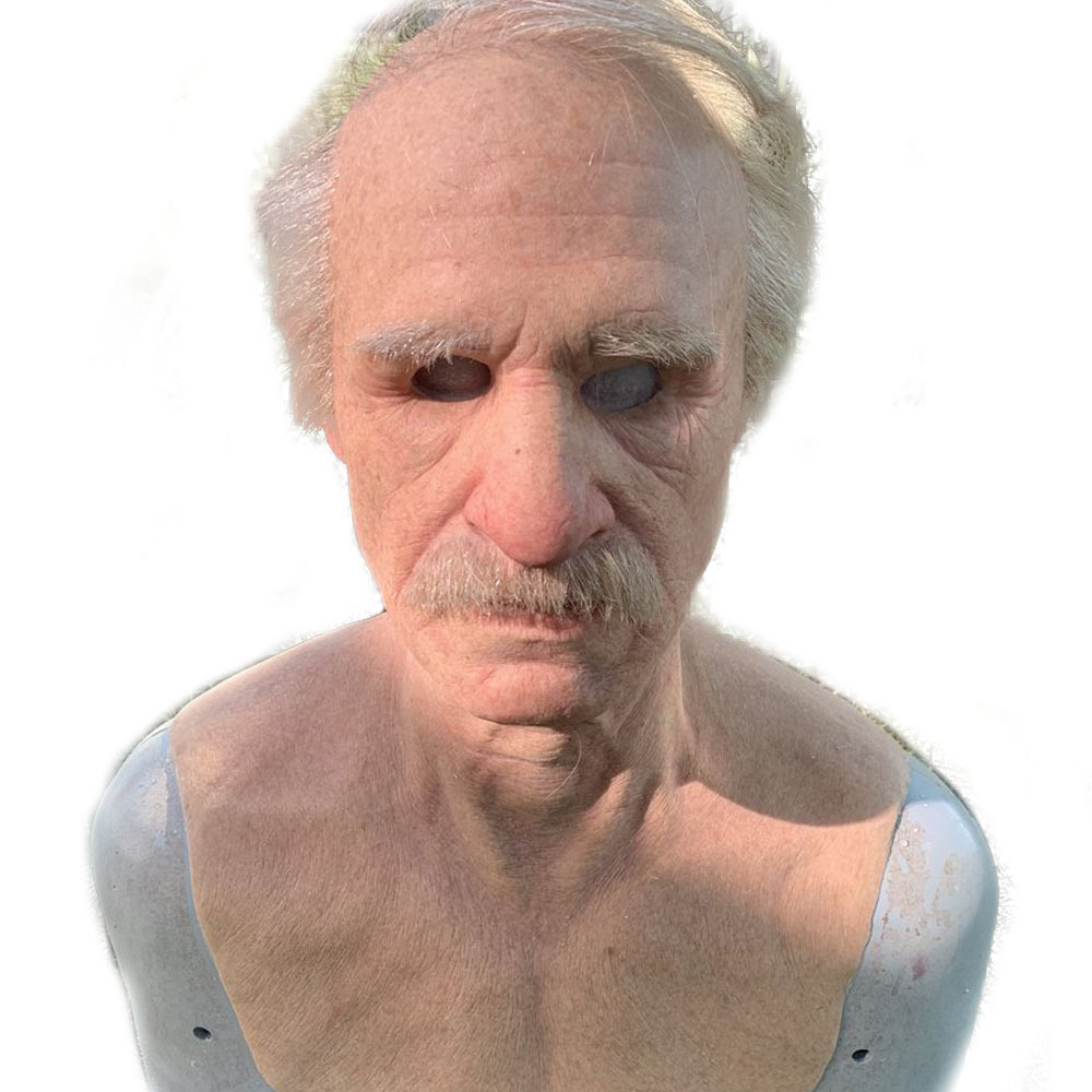 latest Halloween full head bareheaded old man latex Headgear Cosplay Silicone Head Mask silicone mask