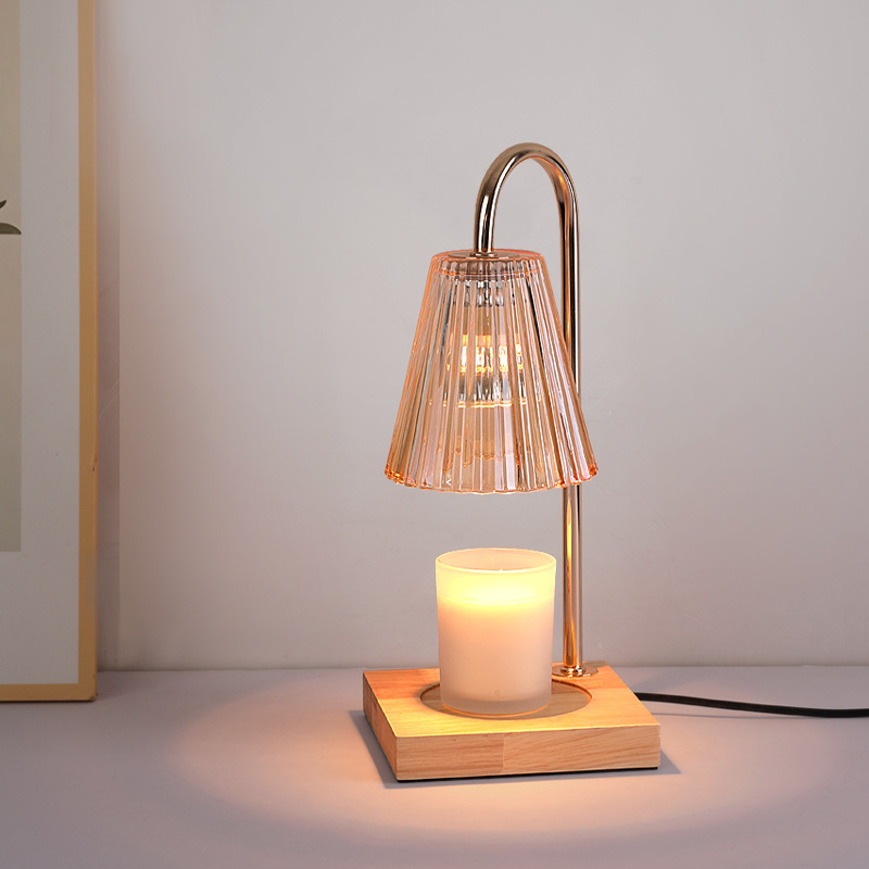 Hot time dimming household atmosphere wooden base Timed dimming electric candle gift lift aromatherapy light candle warmer lamp