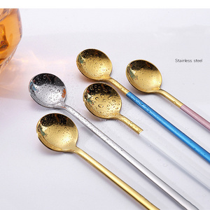 2023 stainless steel mixing spoon Creative Starba style watermelon scoop round shape coffee compact ice cream scoop