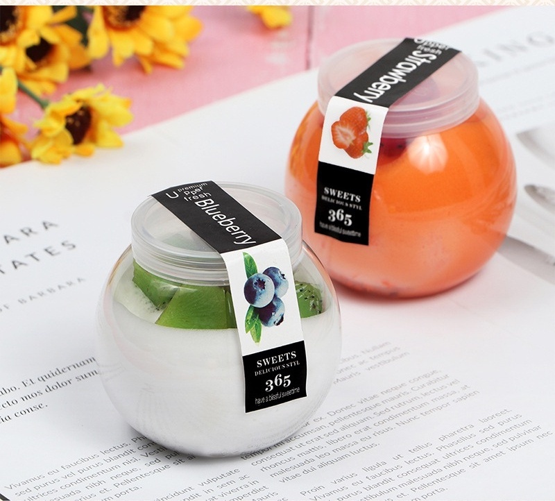 Round yogurt pudding bottle baked wood bran mousse cup plastic jelly planet cup honey jar 160ml ball-shaped plastic pots