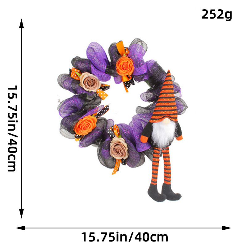 New product halloween moon cat wreath door hanging decorations Festive litter kitten rattan circle atmosphere decorations